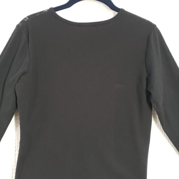 Vintage Susan Lawrence Shirt Womens Medium Black Goth Christmas Distressed Y2k - Picture 12 of 16